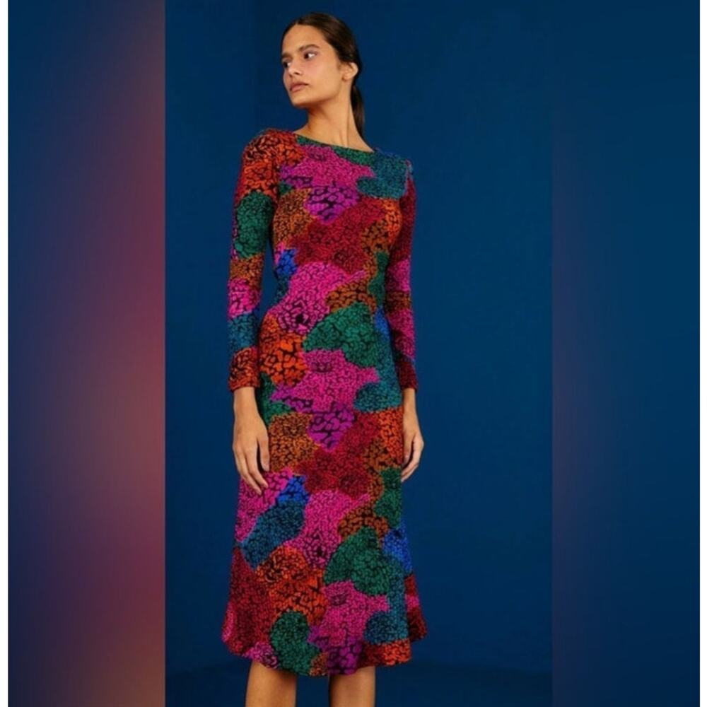 Farm Rio Rainbow Mix Jersey Dress, Size XL